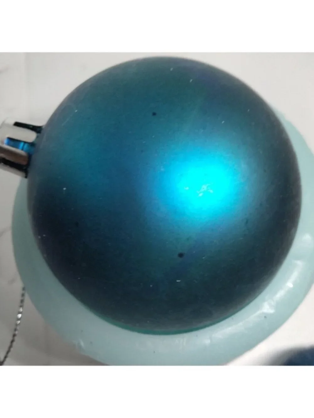 Blue Shatterproof Christmas Ornaments Glitter Matte lot 2